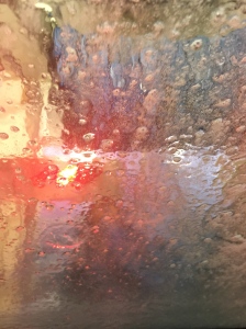 Not a watercolor. A picture through the window of a car wash Robyn took.
